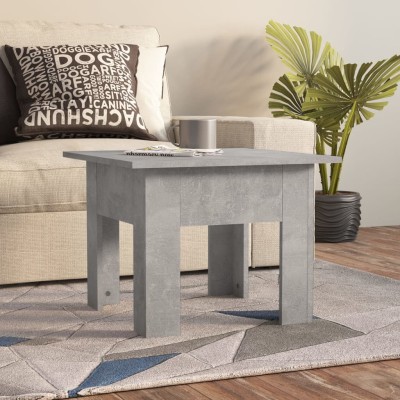 Mesa de centro madera contrachapada gris hormigón 55x55x42 cm