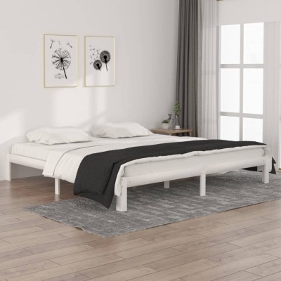 Estructura de cama sin colchón madera de pino blanco 200x200 cm