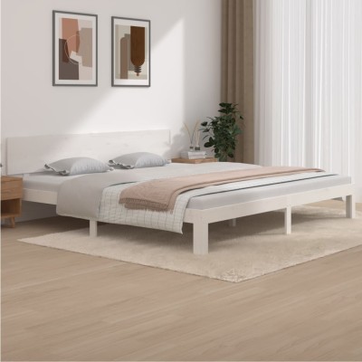 Estructura de cama sin colchón madera de pino blanco 200x200 cm