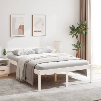 Cama senior doble sin colchón blanco 135x190 cm