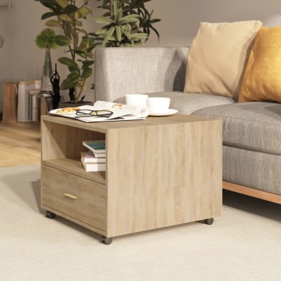 Mesa de centro madera de ingeniería roble Sonoma 55x55x40 cm