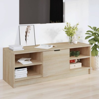 Mueble de TV madera contrachapada color roble 102x35,5x36,5 cm