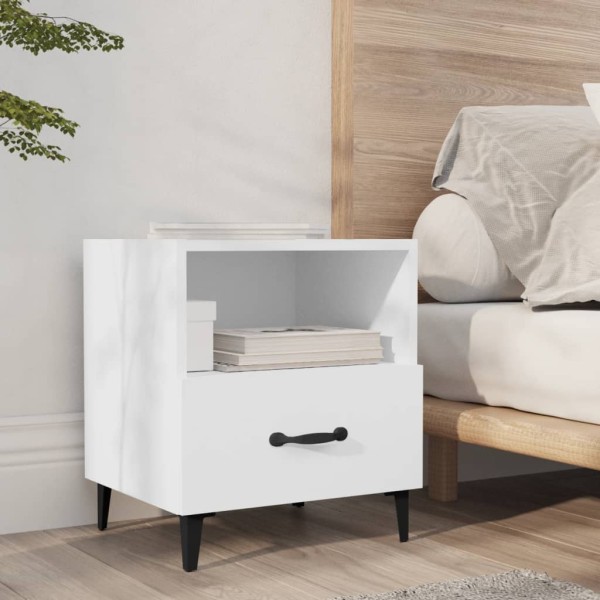Mesita de noche madera contrachapada blanco