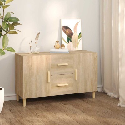 Aparador de madera de ingeniería roble Sonoma 100x36x60 cm