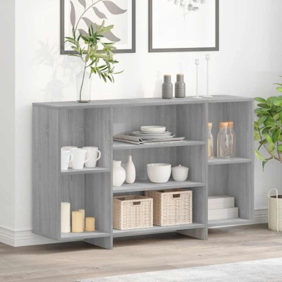 Aparador de madera de ingeniería gris Sonoma 120x30x75 cm