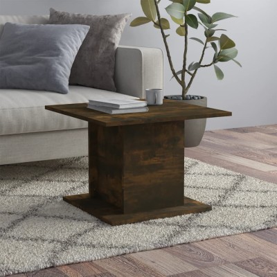 Mesa de centro madera ingeniería roble ahumado 55,5x55,5x40 cm