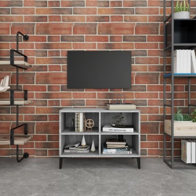 Mueble de TV con patas de metal gris Sonoma 69,5x30x50 cm