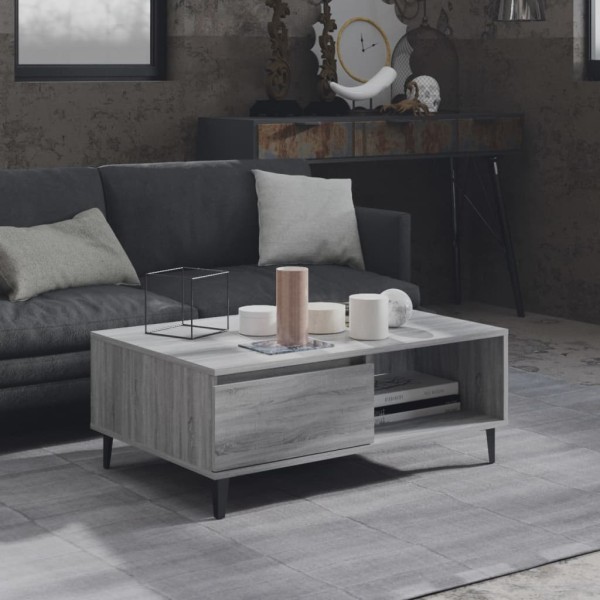 Mesa de centro madera de ingeniería gris Sonoma 90x60x35 cm