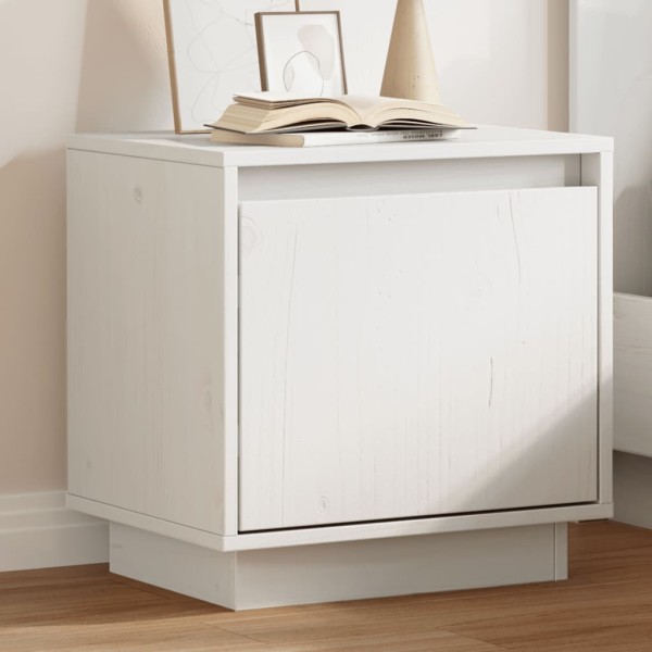 Mesita de noche de madera maciza de pino blanco 40x30x40 cm