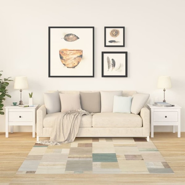 Mesa auxiliar 2 uds madera maciza de pino blanco 50x50x49 cm