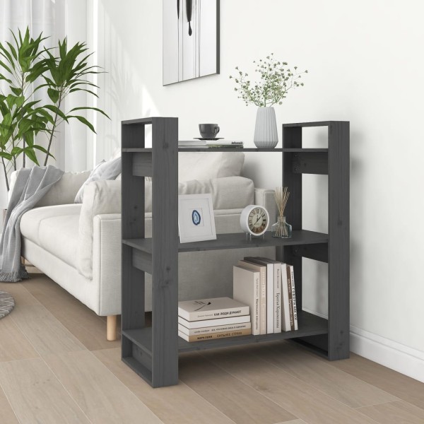 Estantería/divisor de espacios madera pino gris 80x35x91 cm