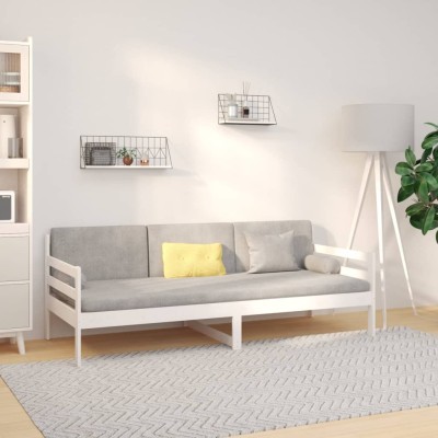 Sofá cama sin colchón madera maciza de pino blanco 90x190 cm