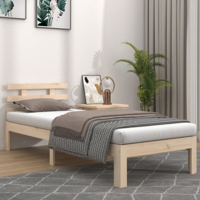 Estructura de cama sin colchón madera maciza 100x200 cm