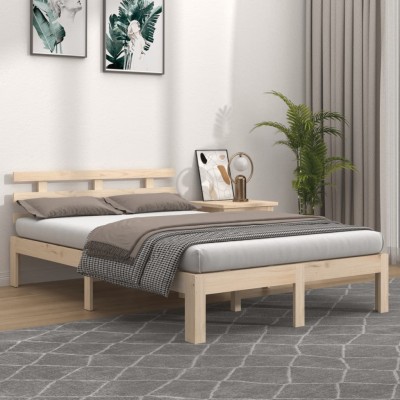 Estructura de cama sin colchón madera maciza 120x200 cm