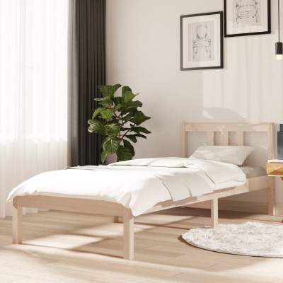 Estructura cama individual sin colchón madera maciza 75x190 cm