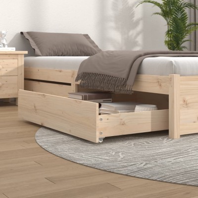 Cajones de cama 2 unidades madera maciza de pino