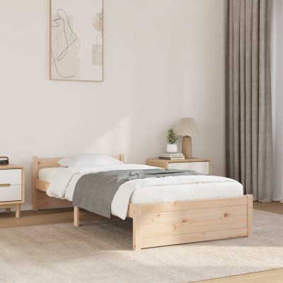 Estructura de cama sin colchón madera maciza 90x200 cm