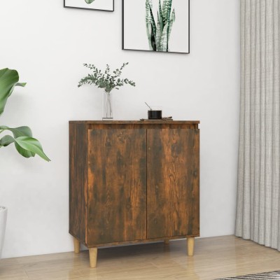 Aparador madera contrachapada color roble ahumado 60x35x70 cm