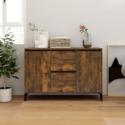 Aparador madera contrachapada color roble ahumado 102x35x70 cm