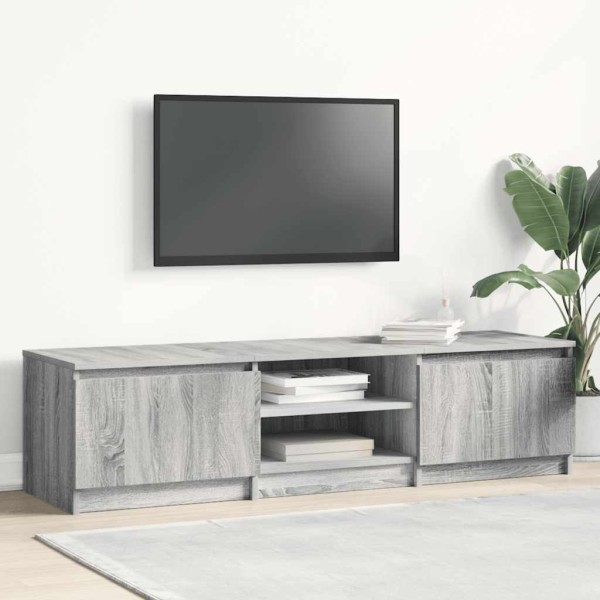 Mueble de TV madera contrachapada gris Sonoma 140x40x35,5 cm