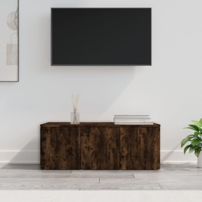Mueble para TV madera contrachapada roble ahumado 80x34x30 cm