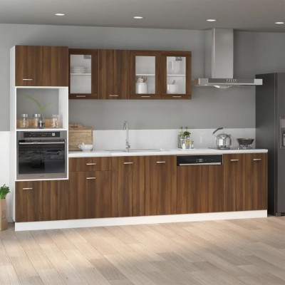 Mueble bajo fregadero "Lyon" roble marrón 80x46x81,5 cm Madera de ingeniería