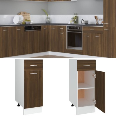 Cajón bajo "Lyon" roble marrón 30x46x81,5 cm Madera de ingeniería
