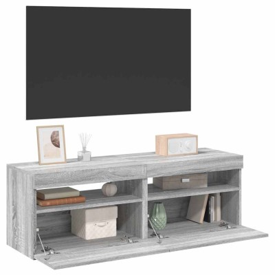 Muebles de TV 2 uds con luces LED gris Sonoma 60x35x40 cm