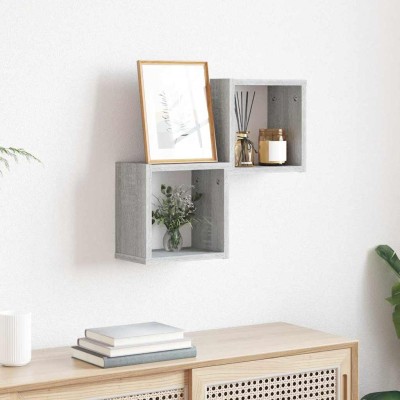 Estanterías de pared 2 pcs Gris 26 x 15 x 26 cm
