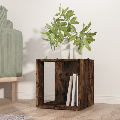 Mesa auxiliar madera contrachapada roble ahumado 33x33x34,5 cm