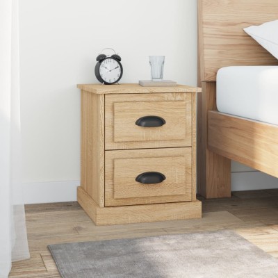 Mesitas de noche 2 uds contrachapada roble Sonoma 39x39x47,5 cm