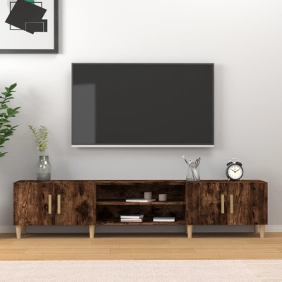 Mueble para TV madera contrachapada roble ahumado 180x31,5x40cm