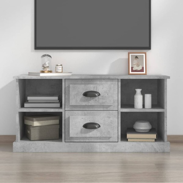 Mueble de TV madera contrachapada gris hormigón 99,5x35,5x48 cm