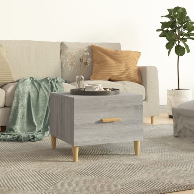 Mesa de centro madera contrachapada gris Sonoma 50x50x40 cm