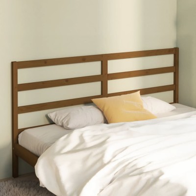 Cabecero de cama madera maciza de pino marrón miel 206x4x100 cm