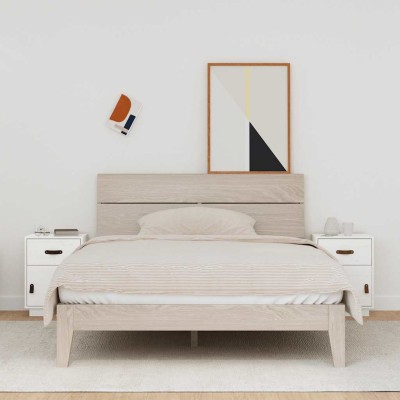 Mesitas de noche 2 uds madera maciza pino blanco 40x34x55 cm