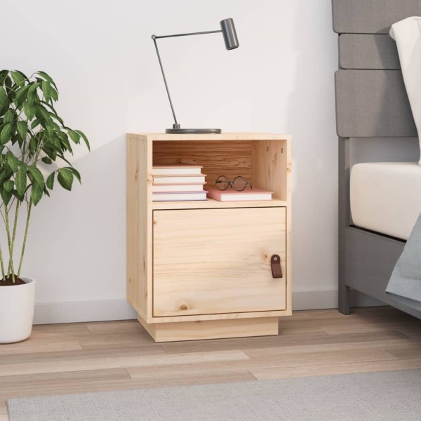 Mesita de noche madera maciza de pino 40x34x55 cm