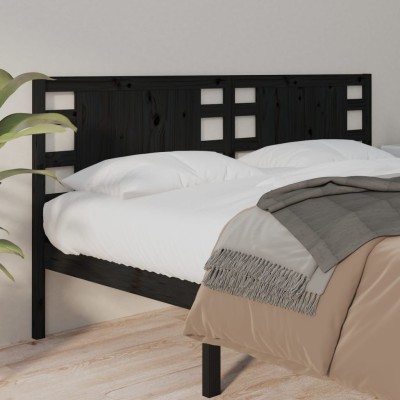 Cabecero madera maciza de pino negro 126x4x100 cm