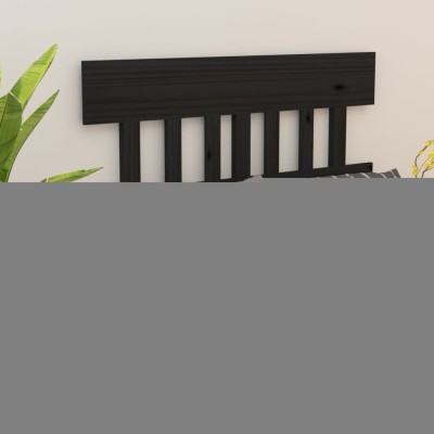 Cabecero de cama madera maciza de pino negro 123,5x3x81 cm