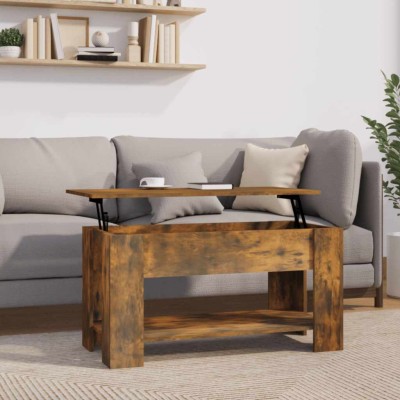 Mesa de centro madera de ingeniería roble ahumado 101x49x52 cm