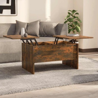 Mesa de centro madera de ingeniería roble ahumado 80x50x42,5 cm