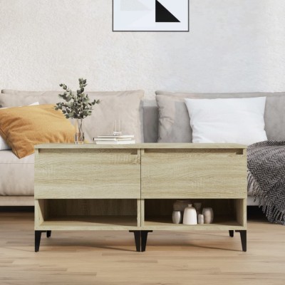 Mesas auxiliares 2 uds madera roble Sonoma 50x46x50 cm