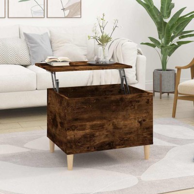 Mesa de centro madera contrachapada roble ahumado 60x44,5x45 cm