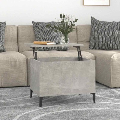 Mesa de centro madera contrachapada gris hormigón 60x44,5x45 cm