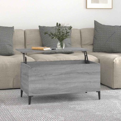 Mesa de centro madera contrachapada gris Sonoma 90x44,5x45 cm