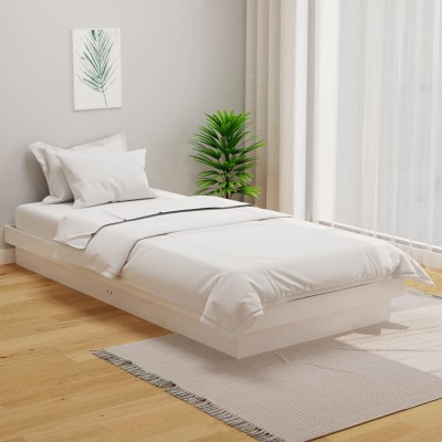 Estructura de cama madera maciza blanco 90x200 cm