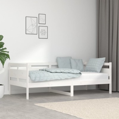 Sofá cama madera maciza de pino blanco 90x190 cm