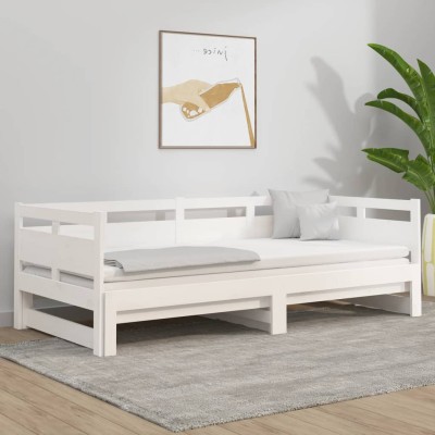 Sofá cama extraíble sin colchón blanco 2x(90x200) cm