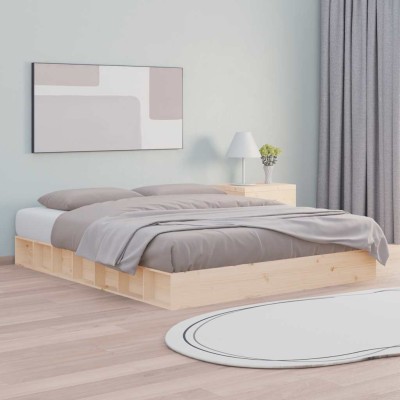 Estructura de cama de madera maciza 160x200 cm