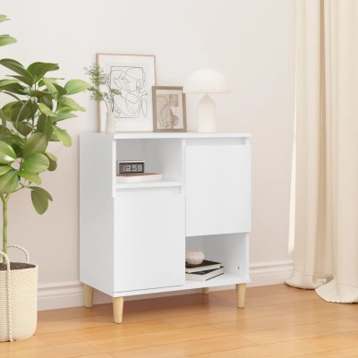 Aparador de madera contrachapada blanco 60x35x70 cm
